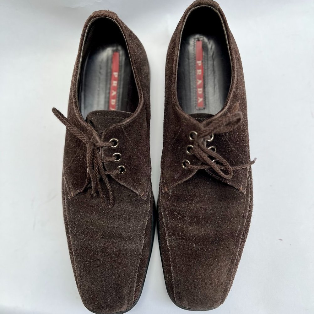 Prada brown suede oxford lace up shoes Prada 8.5 USA 9.5